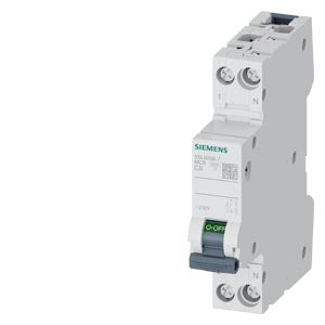 Siemens Circuit breaker, C8, 1+N-pole, 1MW, 230V, 6kA
