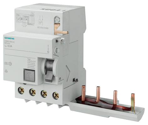 Siemens Residual current circuit breaker, 4-pole, type AC, 400VAC, 30mA, 63A