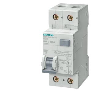 Siemens Sentron RCBO, 1P+N, type A, 6kA, 30mA  40 Amp