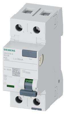 Siemens Residual current operated circuit breaker, 2-pole, 40A, 30mA