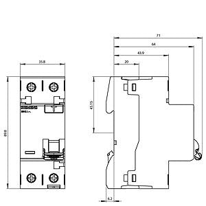 Siemens Residual current operated circuit breaker, 2-pole, 63A