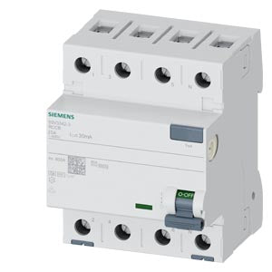 Siemens Residual current circuit breaker, 4-pole, 400V, 30mA, 25A