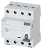 Siemens 5SV3 RCCB, type A, 4-pole, 30mA, 63A