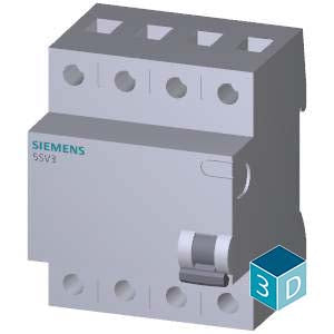 Siemens Residual current operated circuit breaker, 4-pole, type B