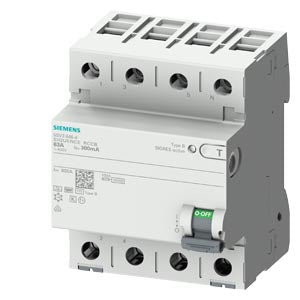 Siemens Residual current operated circuit breaker, 4-pole, type B
