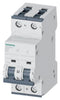 Siemens Miniature circuit breaker, C, 2-pole, 400V, 6kA, 2A, Ø70mm