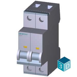 Siemens Miniature circuit breaker, 2-pole, 400V, 6kA, 16A
