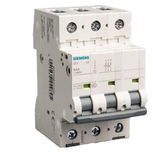 Siemens Miniature circuit breaker, 3-pole, 400V, 15kA, 50A Siemens