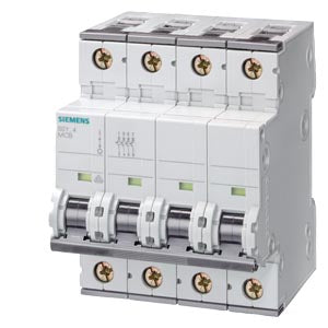 Siemens Miniature circuit breaker, C, 4-pole, 400V, 15kA, 63A