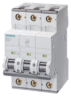 Siemens Miniature circuit breaker, D-curve, 3-pole 400V, 10A
