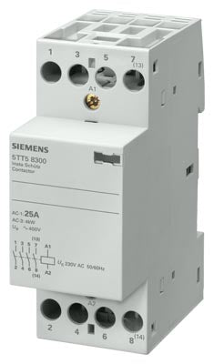 Siemens INSTA contactor with 4 NO contacts for 230VAC, 400V, 25A