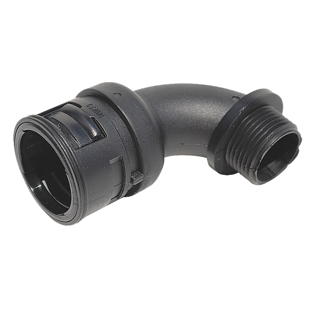 Reiku Connector Elbow 90° male, polyamid, black, M40, NW 36mm