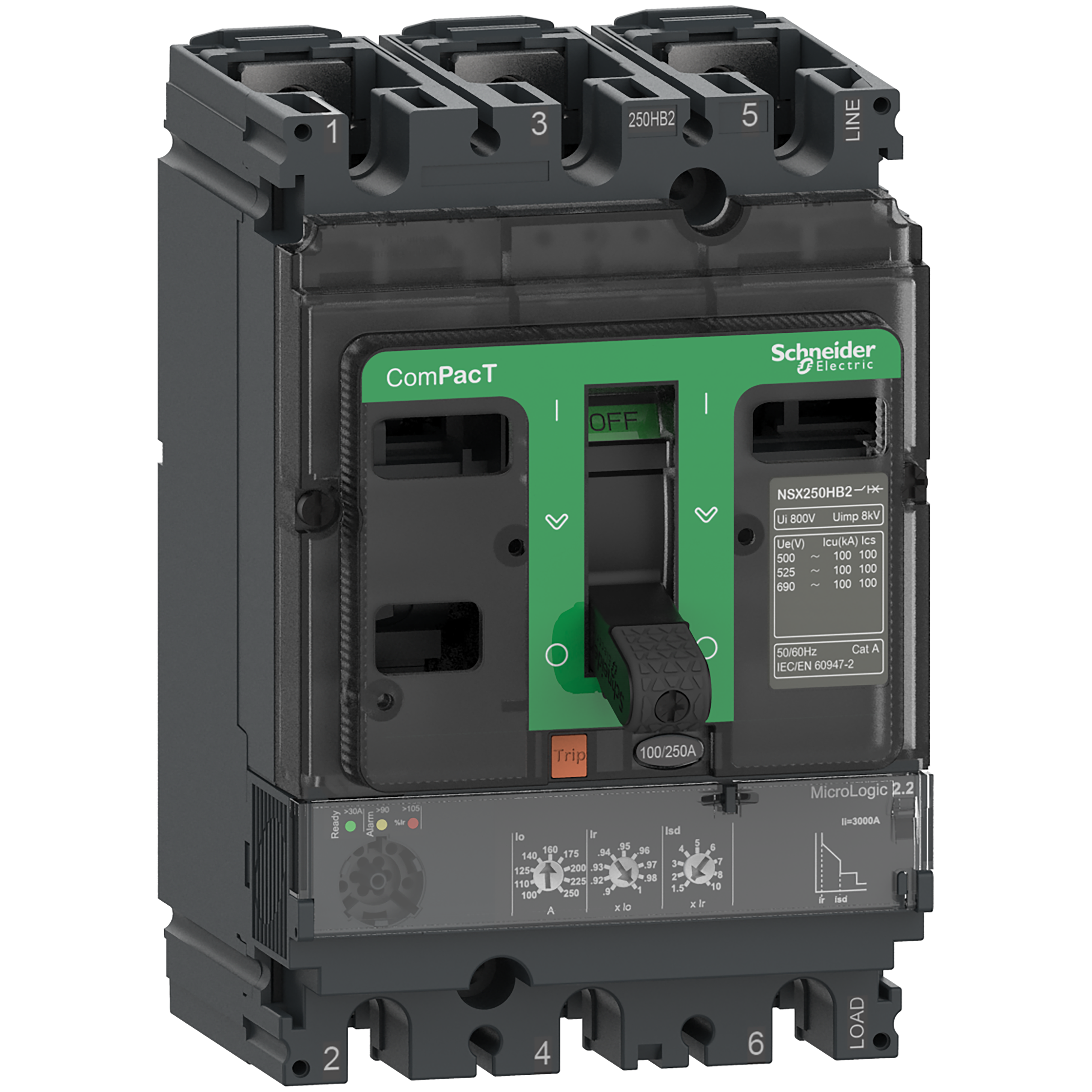 Schneider CB basic frame, w/o trip unit, 3-pole, 100A