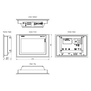 Siemens Simatic HMI TP900 Comfort panel, touch operation, 9"