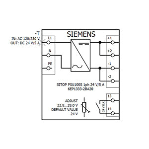 Siemens Sitop PSU100S Stabilized power supply, 24VDC, 5A
