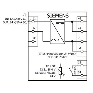 Siemens Sitop PSU100S Stabilized power supply, 24VDC, 10A