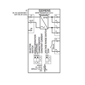 Siemens Sitop PSU200M Stabilized power supply, 24VDC, 10A