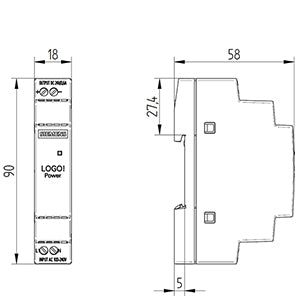 Siemens Logo! Power Stabilized power supply, 24V, 0.6A