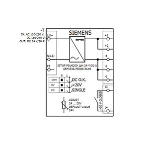 Siemens Sitop PSU8200 Stabilized power supply, 24VDC, 10A