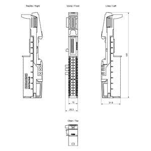 Siemens Simatic ET 200SP, Base unit BU15-P16+A10+2B