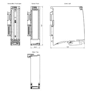 Siemens Simatic S7-1500, Digital output module, 16 channels
