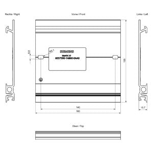 Siemens Simatic S7-1500 Mounting rail, 160mm