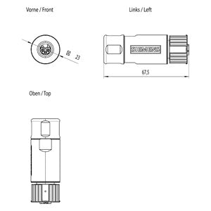 Siemens M12 Power cable connector socket L-coded