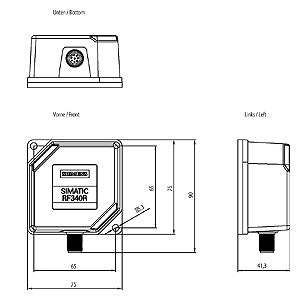 Siemens RFID Reader, RS422 interface, 75 x 75 x 41mm