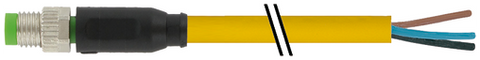 Murr M8 male 0° with cable, straight M8, 3-pole, 10m