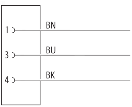 Murr M8 female 90°, A-code with cable, 3-pole, black, 10m