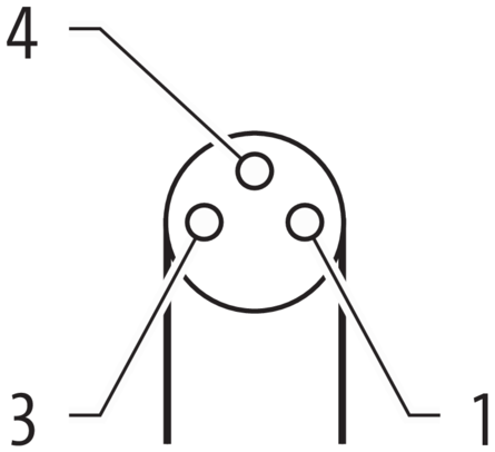 Murr M8 female 90°, A-code with cable, 3-pole, black, 10m