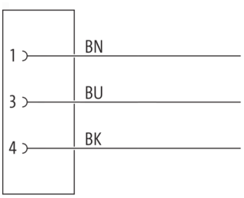 Murr M8 female 90°, A-code with cable, 3-pole, 10m