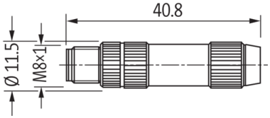 Murr M8 Connector, male 0°, 4-pole, c/s 0.14 - 0.34mm²