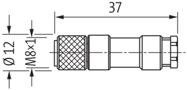 Murr M8 female 0°, field-wireable, 3-pole, 0.25mm²