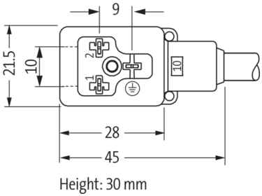 Murr MSUD valve plug B-10mm with cable, 5m, 230VAC/DC
