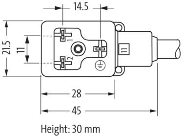 Murr MSUD valve plug with cable, form BI, 10m