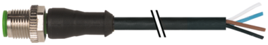 Murr M12 male 0°, A-code with cable, 4-pole, 0.3m