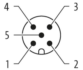 Murr M12 male 0Â° A-code with cable, 5-pole, 15m