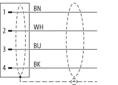 Murr M12 male 90°, A-code with cable, 4-pole, 5m