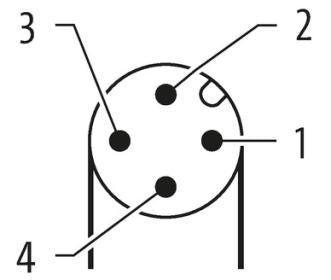 Murr M12 male 90°, A-code with cable, 4-pole, 5m