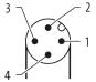 Murr M12 male 90°, A-code with cable, 4-pole, black, 5m
