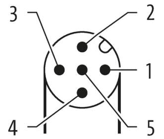 Murr M12 male 90°, A-code with cable, 5-pole, 5m