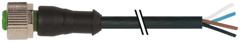 Murr M12 female 0°, A-code with cable, 4-pole, 20m