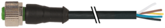 Murr M12 female 0°, A-code with cable, 5-pole, 5m