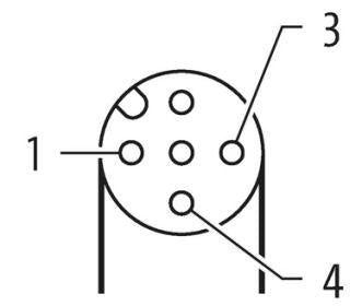 Murr M12 female 90°, A-code with cable, 3-pole, 10m