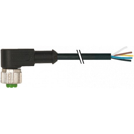 Murr M12 female 90° A-code with cable, PUR, 5-pole, 3m