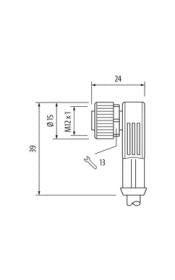 Murr M12 female 90°, A-code with cable, black, 3-pole, 10m