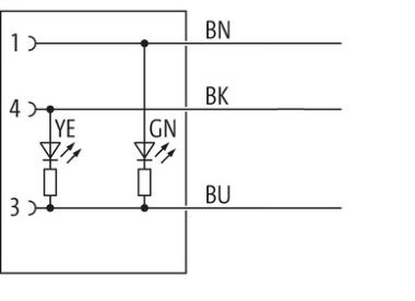 Murr M12 female 90° with cable LED, 3-pole, 6m