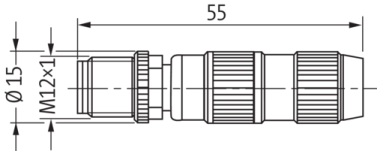 Murr M12 Connector, male 0°, 3-pole, 0.25 - 0.5mm²