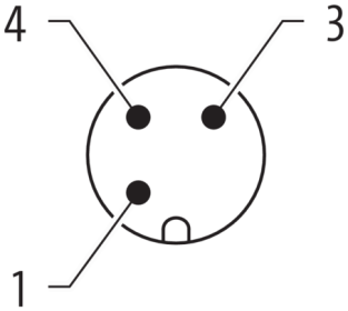Murr M12 Connector, male 0°, 3-pole, 0.25 - 0.5mm²